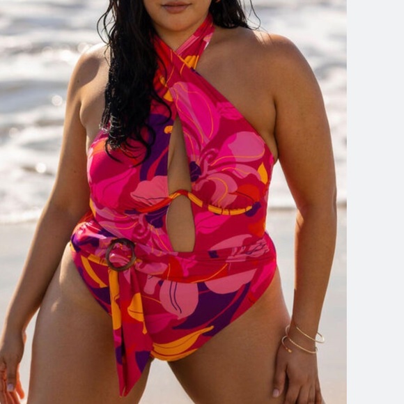 Eloquii Other - Eloquii Pink and Orange Floral One Piece Swimsuit size 18